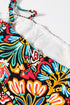Black Boho Floral Print Thin Straps Sleeveless High Waist Maxi Dress